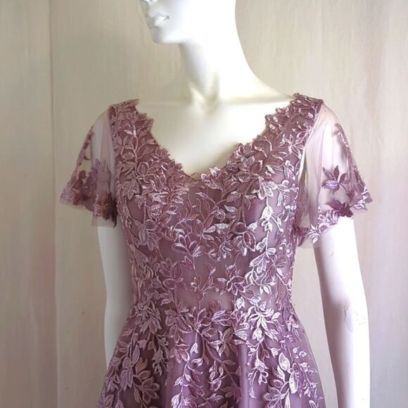 Party, Special Occasion Dress Mauve Lace, Sparkle and Tulle Size 4 NWOT - Picture 2 of 9
